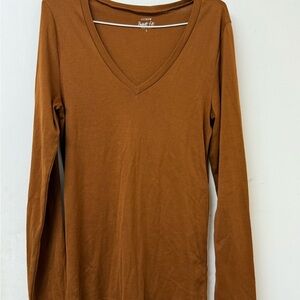 J. Crew Women's Brown V-Neck Blouse